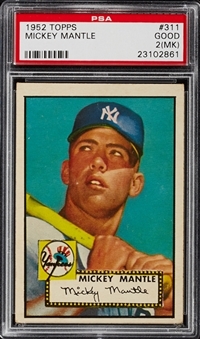 1952 Topps #311 Mickey Mantle Rookie Card – PSA GD 2 (MK)